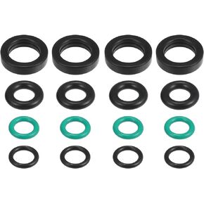 Fuel Injector O Rings Seals Fuel Injector Repair Kit for Honda Accord Civic 1988-2002 Rubber Black (Set of 4)