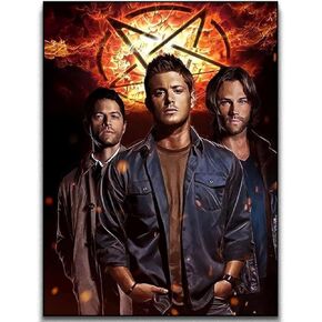 5D Diamond Painting Kits for Adults Supernatural TV Show Gift Full Drill DIY Diamond Art for Adults Beginners Picture Art Crystal Painting for Home Wall Decor (12x16 inch)