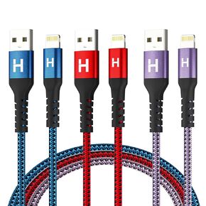 iPhone Charger [Apple MFi Certified] 3Pack 6ft, Fast Charging Nylon Braided Lightning Cable Compatible with iPhone 14/13/12/11/Pro MAX/XR/X/Max/XS/8/7/6/6S/5/5S/SE/Plus/iPad