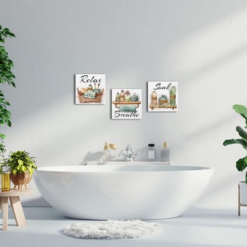 صور الحمام الأخضر من LoveHouse للاسترخاء والتنفس وعلامة النقع ديكور للحمام باللون الأخضر الحكيم مطبوعات قماشية للحمام in Saudi Arabia