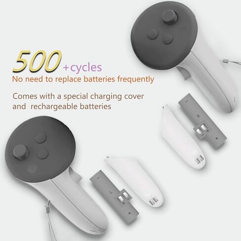 قاعدة شحن WATCENDY VR لـ Meta Quest 3، قاعدة شحن لسماعات الرأس Oculus Quest 3 وأجهزة التحكم باللمس مع بطاريتين قابلتين للشحن وحقيبة شحن لوحدة التحكم in Kuwait