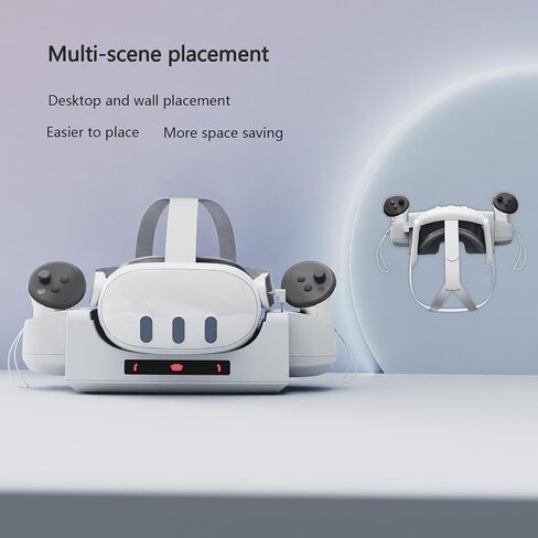 قاعدة شحن WATCENDY VR لـ Meta Quest 3، قاعدة شحن لسماعات الرأس Oculus Quest 3 وأجهزة التحكم باللمس مع بطاريتين قابلتين للشحن وحقيبة شحن لوحدة التحكم in Kuwait