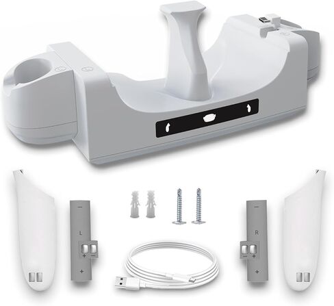 قاعدة شحن WATCENDY VR لـ Meta Quest 3، قاعدة شحن لسماعات الرأس Oculus Quest 3 وأجهزة التحكم باللمس مع بطاريتين قابلتين للشحن وحقيبة شحن لوحدة التحكم in Kuwait