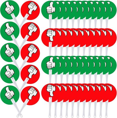 Thumbs up Thumbs Down Classroom Voting Paddles Handy Teacher Classroom Event Supplies Plastic Thumbs up Sign Green Red Yes or No Paddles True False Paddles for School Student (150) in Kuwait