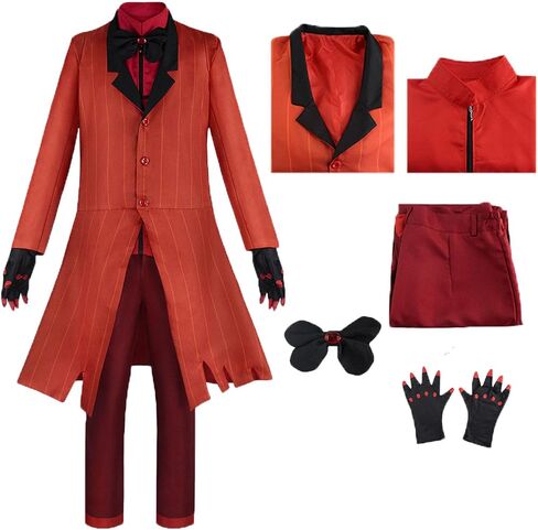 Alastor Cosplay Red Suit Cosplay Costumes Halloween Costumes with Gloves Role Play or Gift in Saudi Arabia