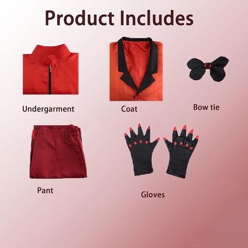 Alastor Cosplay Red Suit Cosplay Costumes Halloween Costumes with Gloves Role Play or Gift in Saudi Arabia