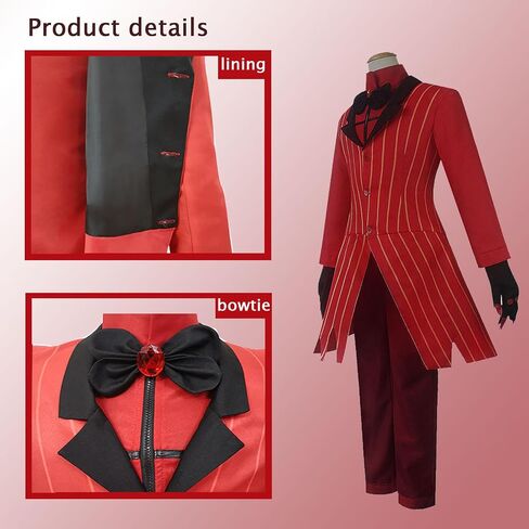 Alastor Cosplay Red Suit Cosplay Costumes Halloween Costumes with Gloves Role Play or Gift in Saudi Arabia