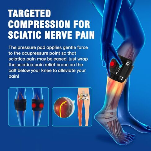 Sciatica Pain Relief Devices, Sciatica Ease Nerve Pain Relief Brace for Men Women, Sciatica Nerve Knee Brace Calf Brace with Dual Pressure Pads Targeted Compression for Sciatica Relief in Saudi Arabia