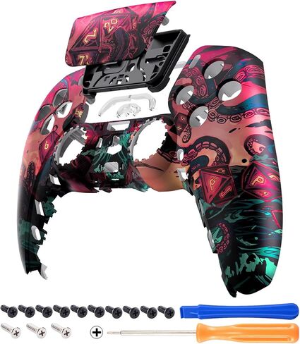 eXtremeRate Dark Hour Breaking Front Housing Shell with Touchpad Compatible with ps5 Controller BDM-010 020 030 040, DIY Replacement Shell Custom Touch Pad Cover Compatible with ps5 Controller in Saudi Arabia