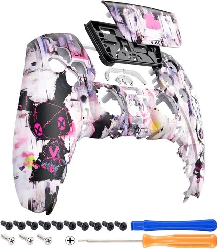 eXtremeRate Dark Hour Breaking Front Housing Shell with Touchpad Compatible with ps5 Controller BDM-010 020 030 040, DIY Replacement Shell Custom Touch Pad Cover Compatible with ps5 Controller in Saudi Arabia