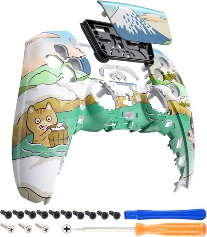 eXtremeRate Dark Hour Breaking Front Housing Shell with Touchpad Compatible with ps5 Controller BDM-010 020 030 040, DIY Replacement Shell Custom Touch Pad Cover Compatible with ps5 Controller in Saudi Arabia