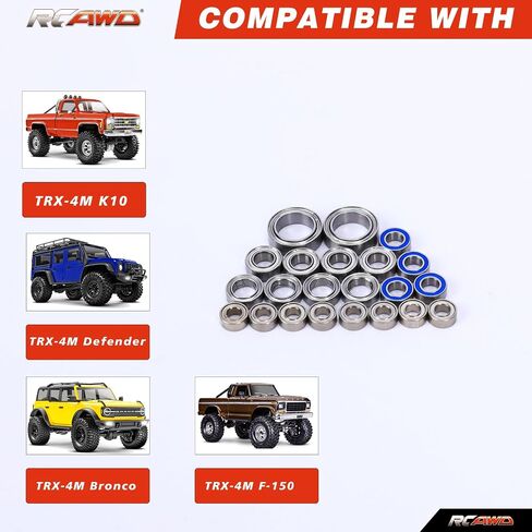 ترقيات مجموعة محامل الكرة RCAWD for TRAXXAS TRX4M، 22 قطعة من محمل RC الصلب للمدافع والبرونكو، أجزاء 1/18 #9745X #97054-1#97074-1 in Saudi Arabia