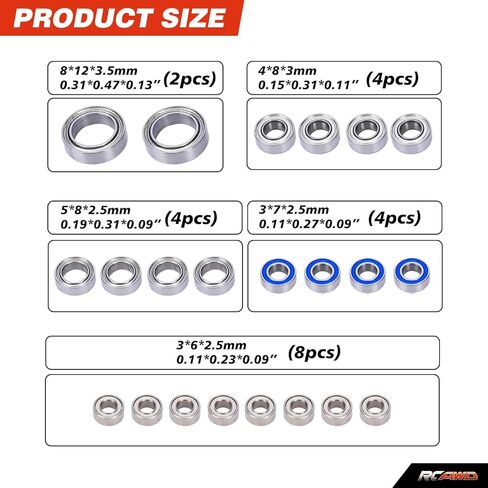 ترقيات مجموعة محامل الكرة RCAWD for TRAXXAS TRX4M، 22 قطعة من محمل RC الصلب للمدافع والبرونكو، أجزاء 1/18 #9745X #97054-1#97074-1 in Saudi Arabia