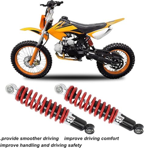 ممتص صدمات الدراجة النارية 250 مم، صدمات أمامية لحامل الحمل زنبركي، مقاوم للتآكل وقابل للتعديل، مثبط تعليق عالي القوة، لدراجة ترابية 50cc-125cc ATV Go Kar in Kuwait