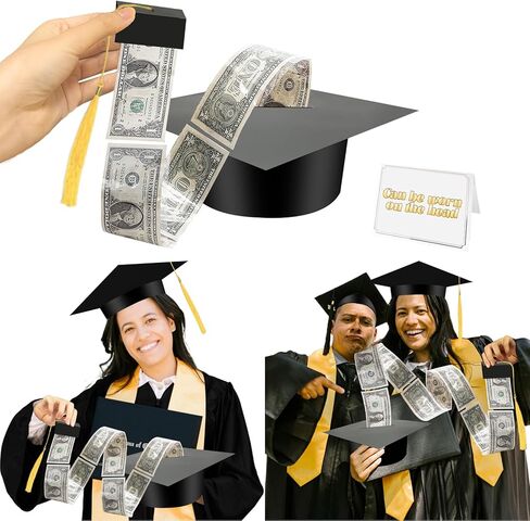 BUAEL Graduation Cap Money for Cash Gift,Surprise Graduation Gift，Class of 2024 Graduation Cap Money Gift Box, Funny Graduation Gifts for Boys Girls High School College,Cap Gift for Graduation (Aa) in Kuwait