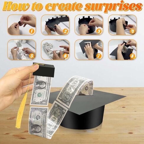 BUAEL Graduation Cap Money for Cash Gift,Surprise Graduation Gift，Class of 2024 Graduation Cap Money Gift Box, Funny Graduation Gifts for Boys Girls High School College,Cap Gift for Graduation (Aa) in Kuwait