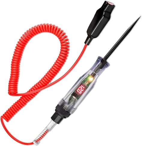 1 PC Automotive Test Light Digital LED Circuit Tester, Multifunctional Induction Test Pen, Circuit Tester 3-48V DC Digital LCD Display, for Sedan, SUV, RV, Truck, Lawn Mower (Red) in Saudi Arabia