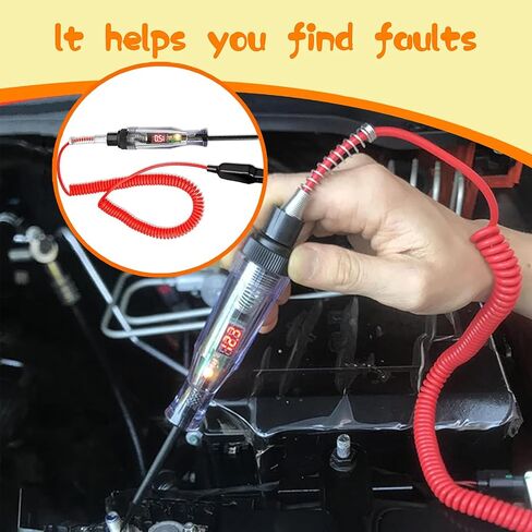 1 PC Automotive Test Light Digital LED Circuit Tester, Multifunctional Induction Test Pen, Circuit Tester 3-48V DC Digital LCD Display, for Sedan, SUV, RV, Truck, Lawn Mower (Red) in Saudi Arabia