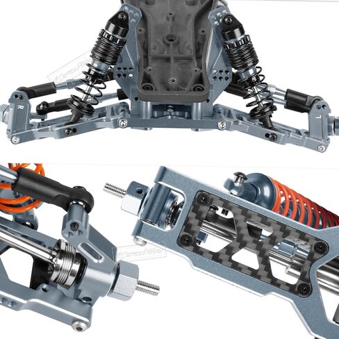 جزء ترقيات RC لـ 1/10 Slash 2WD، Slash 2WD VXL، أذرع التعليق الخلفية الأمامية المصنوعة من سبائك الألومنيوم، كتلة التوجيه الأمامية، حاملات المحور الخلفي، كتل العجلات اليمنى اليسرى، أحمر in Kuwait