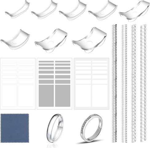 Abeillo 70PCS Ring Size Adjuster, Multiple Styles Ring Fitter for Loose Rings, Ring Tightener/Ring Bumper/Ring Spacer/Polish Cloth/Invisible Silicone Ring Guard for Loose Rings Women Men in Saudi Arabia