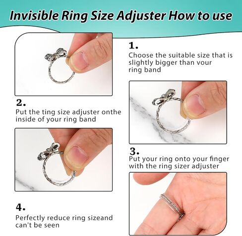 Abeillo 70PCS Ring Size Adjuster, Multiple Styles Ring Fitter for Loose Rings, Ring Tightener/Ring Bumper/Ring Spacer/Polish Cloth/Invisible Silicone Ring Guard for Loose Rings Women Men in Saudi Arabia