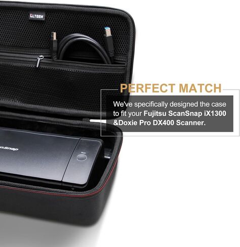 حافظة LTGEM لجهاز المسح الضوئي fujitsu ScanSnap iX1300 أو الماسح الضوئي Doxie Pro DX400 - حقيبة حمل الماسح الضوئي الواقية الصلبة للسفر والتخزين، رمادي in Saudi Arabia