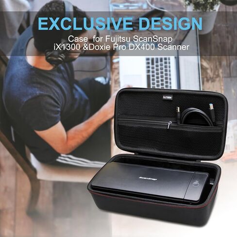 حافظة LTGEM لجهاز المسح الضوئي fujitsu ScanSnap iX1300 أو الماسح الضوئي Doxie Pro DX400 - حقيبة حمل الماسح الضوئي الواقية الصلبة للسفر والتخزين، رمادي in Saudi Arabia