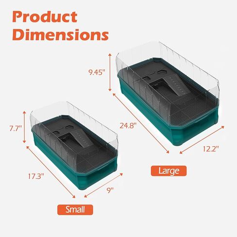 Turtle Tank Aquarium Kit, Turtle Habitat Starter Terrarium, Aquatic Tortoise Enclosure with Lid, Bottom Filter, Multi Function Areas, Drainage, Basking Platform Lamp for Pet Turtles Crabs Reptiles in Kuwait