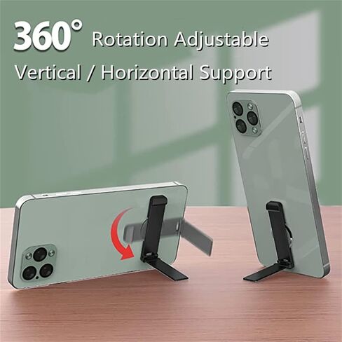 Smartphone Stand WUZMINR Kickstand 360°Rotation Adjustable Vertical Horizontal Placement Mobile Phone With 3M Tape Compatible Iphone / Android Ipad Etc. (4-8 Inch)(1 Pack), Black,1 Pack in Saudi Arabia