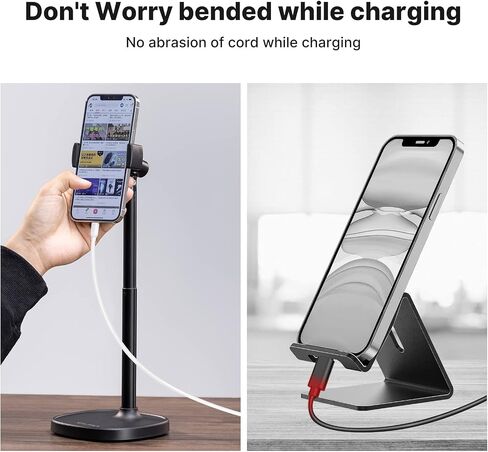 Cell Phone Stand, Ulanzi Height Adjustable Phone Holder, Desk Phone Stand for All Mobile Phone, Desk Phone Holder for iPhone 14/13/12 Pro/XS Max/XR, Samsung Galaxy S22/S21/S20/S10 and Other Phones in Kuwait