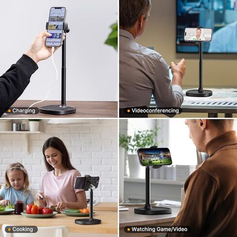 Cell Phone Stand, Ulanzi Height Adjustable Phone Holder, Desk Phone Stand for All Mobile Phone, Desk Phone Holder for iPhone 14/13/12 Pro/XS Max/XR, Samsung Galaxy S22/S21/S20/S10 and Other Phones in Kuwait