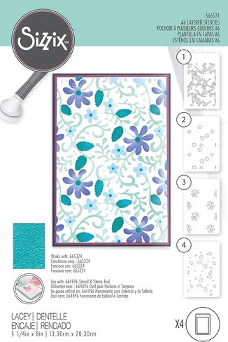 A6 Layered Stencils 4PK Lacey by Kath Breen in Saudi Arabia