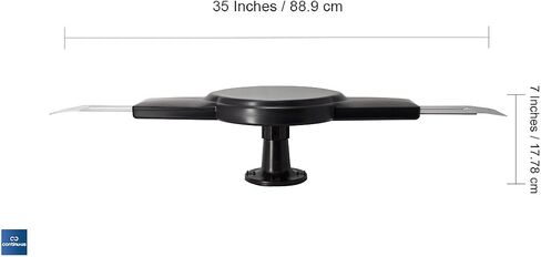 CONTINU.US Omni-Directional Amplified RV TV Antenna | CA1500B Digital TV 360° Reception, 55 Mile Range, Power Amplified Recreational Vehicle HD Caravan Antenna. Portable, Compact & Waterproof (Black) in Saudi Arabia