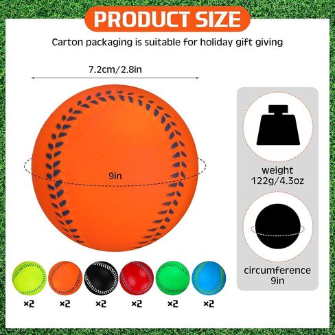 12 Pcs Rubber Baseball 9 Inch Soft Baseballs 4oz Practice Training Baseballs for Teenager Players Training and Recreation, Batting, Fielding, Hitting, Pitching in Saudi Arabia