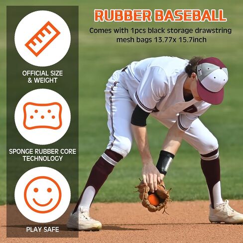 12 Pcs Rubber Baseball 9 Inch Soft Baseballs 4oz Practice Training Baseballs for Teenager Players Training and Recreation, Batting, Fielding, Hitting, Pitching in Saudi Arabia