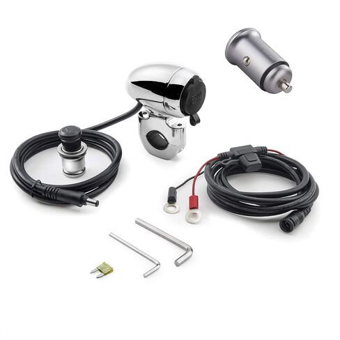 iMESTOU Metal Motorcycle Cigarette Lighter Socket Kit 12V/24V with Cigarette Lighting Butt &USB Charger for USB Adapter Inserted to Power Phones/GPS Fit for 0.86-0.99 Inch Motorbike Handlebars in Saudi Arabia