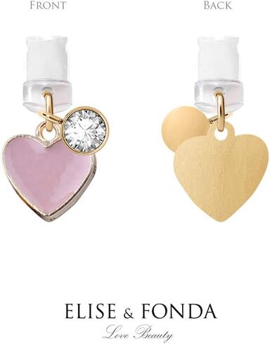 ELISE & FONDA CP143 USB Charging Port Anti Dust Plug Little Pink Heart Love Pendant Phone Charm for iPhone 11/ XS MAX/XR/X/8 Plus/7/6S/7/SE iPad iPod in Saudi Arabia