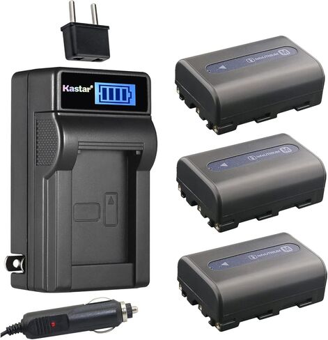 Kastar NP-FM50 LCD AC Battery Charger Compatible with Sony CCD-TRV106 CCD-TRV108 CCD-TRV116 CCD-TRV118 CCD-TRV126 CCD-TRV128 CCD-TRV138 CCD-TRV150 CCD-TRV208 CCD-TRV218 CCD-TRV228 Cameras in Kuwait