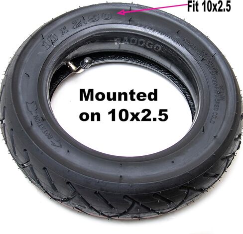 10x2.5 10x2.50 Inner Tube Tire fit 10x3 & 80/65-6 & 255x80 Tyre Original Heavy Duty Silver Valve 90 Degree Bent Valve Easy Inflation suitable for Electric Scooter Pocket Bike Mini Motor Wheel Rim in Saudi Arabia
