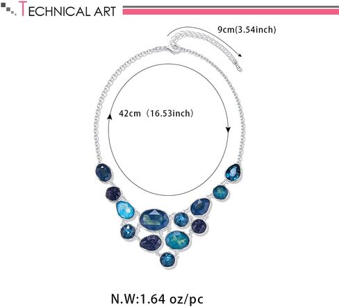 LILIE&WHITE Gold And Silver Necklaces For Women Statement Necklace With Multi Color Resin Stones Fashion Bib Necklace Gold Jewelry For Women Girls Costume Jewelry For Women in Saudi Arabia