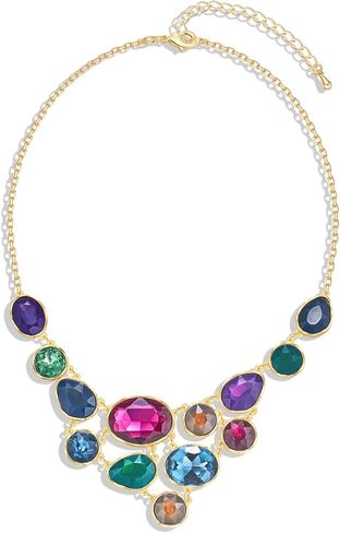LILIE&WHITE Gold And Silver Necklaces For Women Statement Necklace With Multi Color Resin Stones Fashion Bib Necklace Gold Jewelry For Women Girls Costume Jewelry For Women in Saudi Arabia