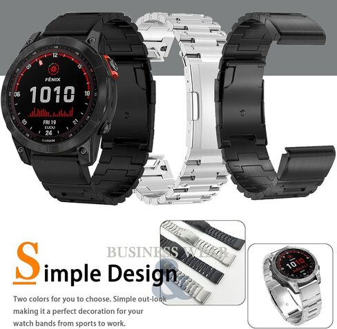 Miimall Compatible for Garmin Forerunner 965 Band Metal, 22mm [Quick Release] [Stainless Steel] Adjustable Wristband Replacement Easy Fit Metal Bracelet Band for Garmin Forerunner 965 Solar in Saudi Arabia