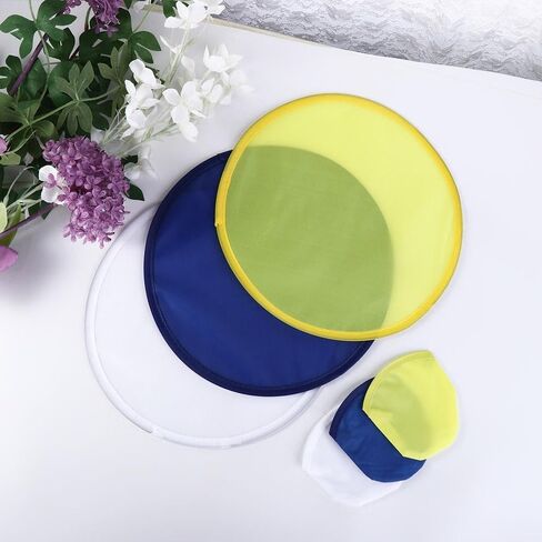 Kopida Folding Fans 3PCS Portable Foldable Round Fans Flying Handheld Hand Disk Decorative Fans Flying Disk with Pocket Round Nylon for Outdoor Circular Fan in Saudi Arabia