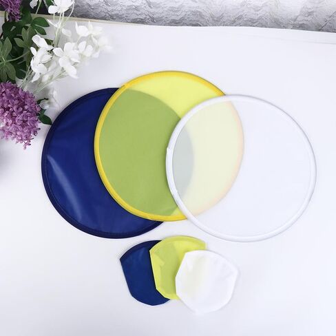Kopida Folding Fans 3PCS Portable Foldable Round Fans Flying Handheld Hand Disk Decorative Fans Flying Disk with Pocket Round Nylon for Outdoor Circular Fan in Saudi Arabia