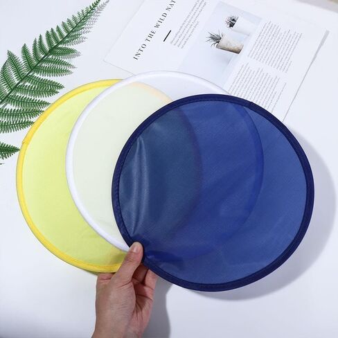 Kopida Folding Fans 3PCS Portable Foldable Round Fans Flying Handheld Hand Disk Decorative Fans Flying Disk with Pocket Round Nylon for Outdoor Circular Fan in Saudi Arabia