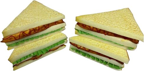 4PCS Simulation Food Artificial Vegetable Sandwich,Faux Vegetable Sandwich, Fake Food Bread Model Photography Prop for Home Kitchen Party Decoration, HC2411-S4 in Saudi Arabia