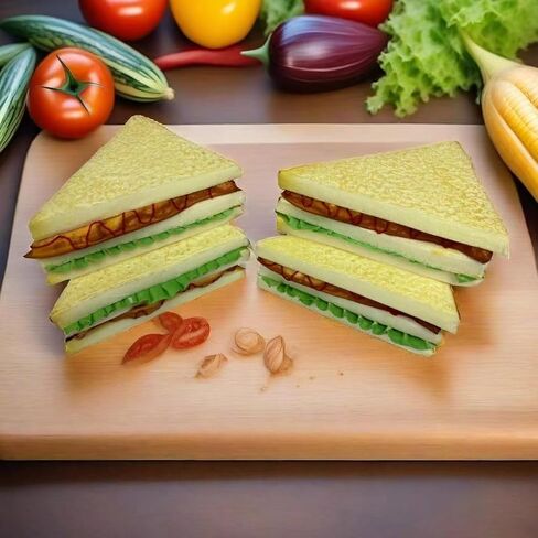 4PCS Simulation Food Artificial Vegetable Sandwich,Faux Vegetable Sandwich, Fake Food Bread Model Photography Prop for Home Kitchen Party Decoration, HC2411-S4 in Saudi Arabia