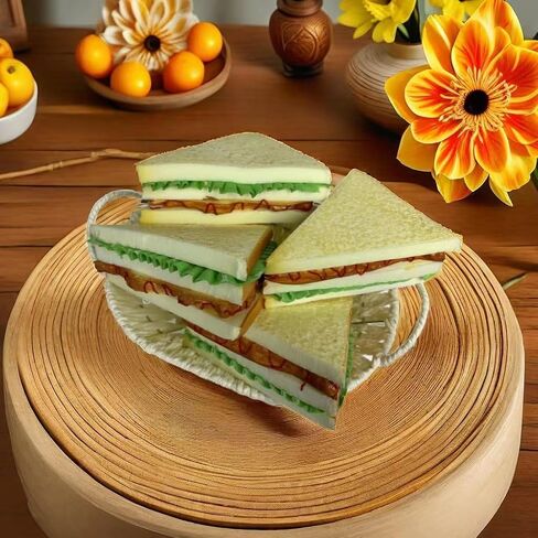 4PCS Simulation Food Artificial Vegetable Sandwich,Faux Vegetable Sandwich, Fake Food Bread Model Photography Prop for Home Kitchen Party Decoration, HC2411-S4 in Saudi Arabia