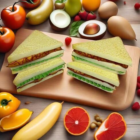 4PCS Simulation Food Artificial Vegetable Sandwich,Faux Vegetable Sandwich, Fake Food Bread Model Photography Prop for Home Kitchen Party Decoration, HC2411-S4 in Saudi Arabia