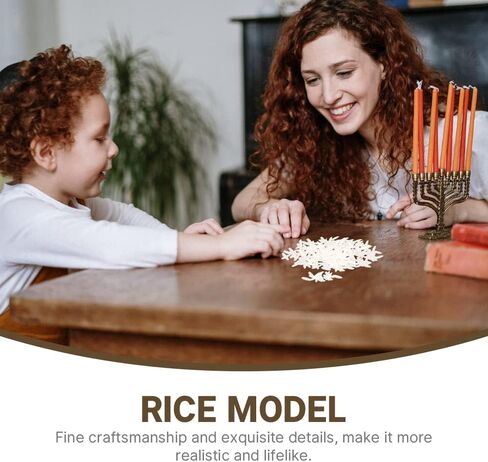 أرز أبيض صناعي من Luckforest، 150 جرام من الأرز المزيف النابض بالحياة للمنزل، خزانة طاولة المطبخ، متجر سوق عرض الطعام، نموذج الدعائم in Kuwait